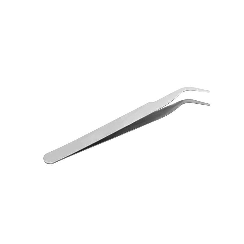 Stainless Steel Jewelry Tweezers (12cm, Straight & Curved Tip)