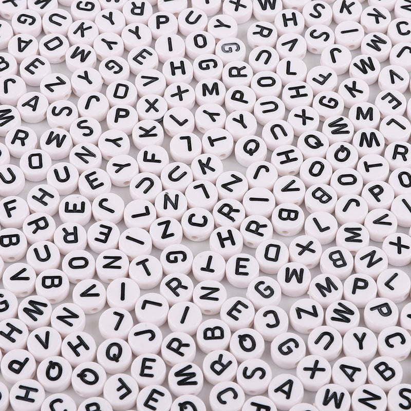 Acrylic Letter Beads White Background And Black Words