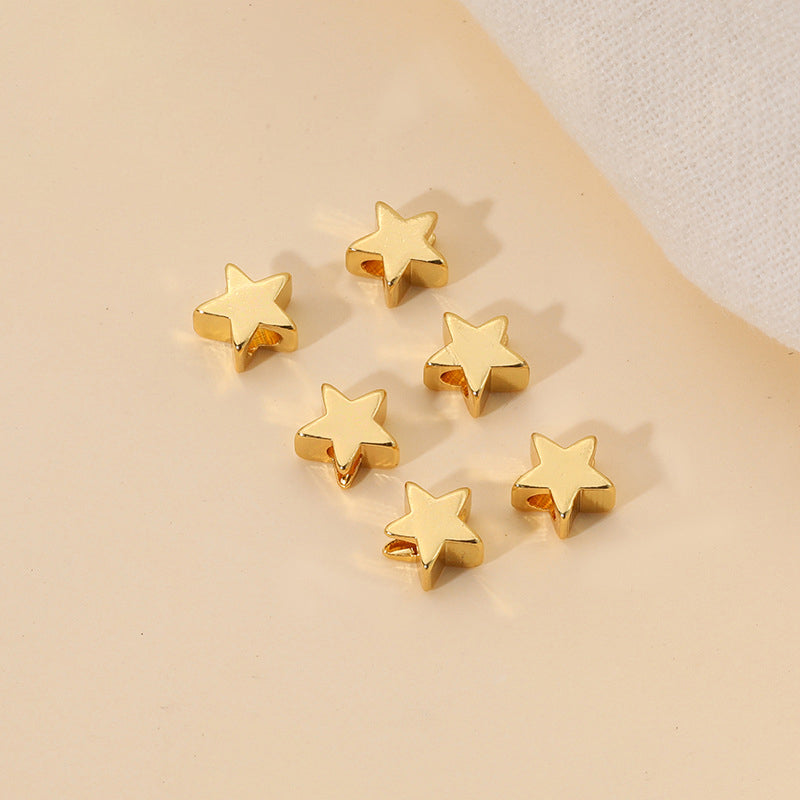 Five-Point Star Charm – Gold-Plated Copper, 5/6/8 mm