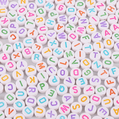Acrylic Letter Beads White Background And Colorful Words