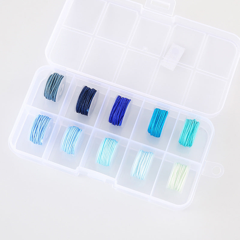 Jewelry Making Nylon Cord - Blue Series 10 Colors, 0.8mm