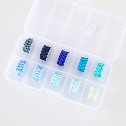 Jewelry Making Nylon Cord - Blue Series 10 Colors, 0.8mm