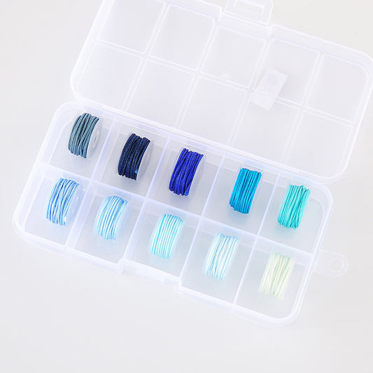Jewelry Making Nylon Cord - Blue Series 10 Colors, 0.8mm