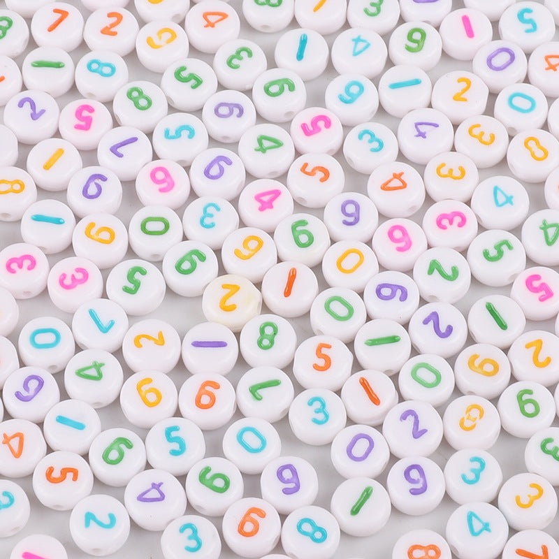 Acrylic Letter Beads White Background And Colorful Words