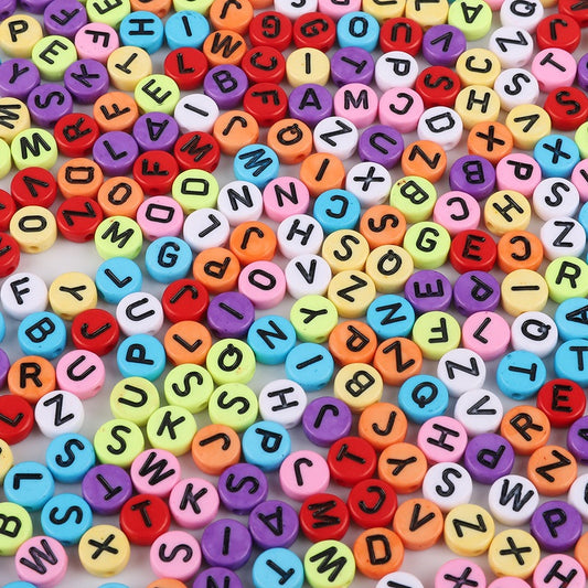 Acrylic Letter Beads Colorful Background And Black Words