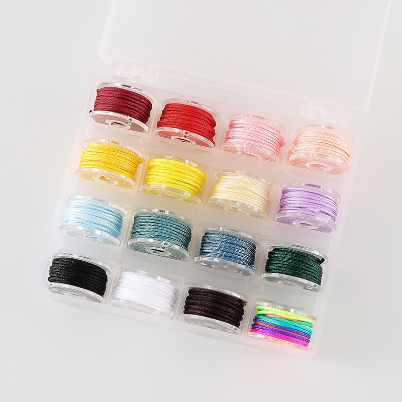 Mini Nylon Cord Set – 16 Colors for DIY Bracelets, Necklaces & Pendant Stringing (0.8mm, 3m Each)