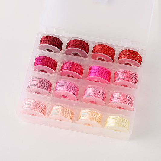 Mini Nylon Cord Set – 16 Colors for DIY Bracelets, Necklaces & Pendant Stringing (0.8mm, 3m Each)