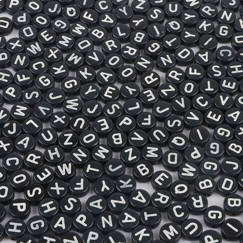 Acrylic Letter Beads Black Background And Color Words