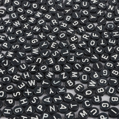 Acrylic Letter Beads Black Background And Color Words