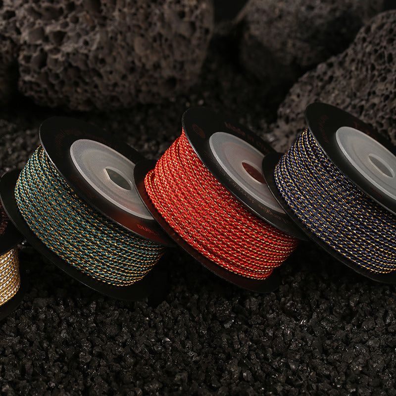 Decorative 2.0mm Starry Mambo Rope for DIY Accessories, Ethnic Bracelet Making Cord, Jewelry Braiding & Knot Craft Supplies