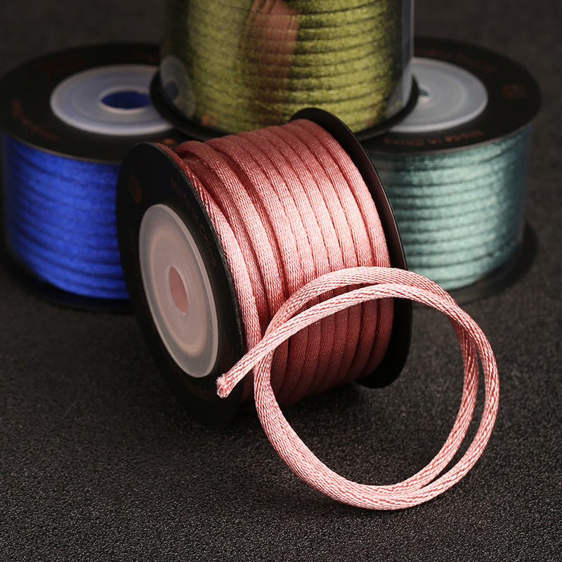 3.0mm Braided Korean Silk Cord for Chinese Knot Crafts, Pendant Weaving, Jewelry Accessories & DIY Creative Projects