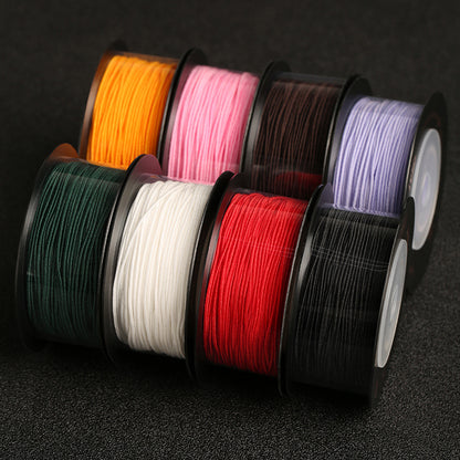 0.8mm A-Grade Elastic Beading Cord for DIY Jewelry Making, Stretch Bracelet String, Core-Wrapped Craft Thread, Durable & Anti-Fray Elastic Cord