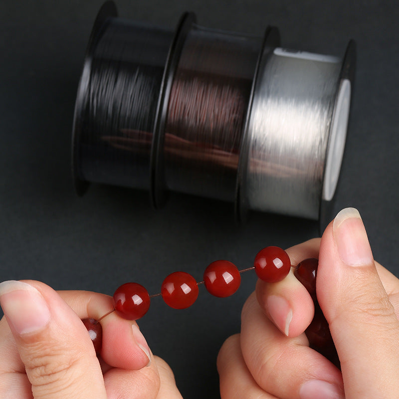 0.6mm Korean Round Crystal Elastic Cord for DIY Beading, Stretch Jewelry String, Strong & Smooth, Fade-Resistant, 65m