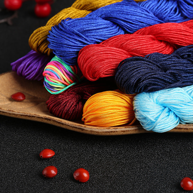 1mm Nylon Weaving String for Bracelet Crafting, Pendant Assembly and Ornamental Handmade Designs, Various Colors