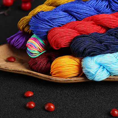 1mm Nylon Weaving String for Bracelet Crafting, Pendant Assembly and Ornamental Handmade Designs, Various Colors