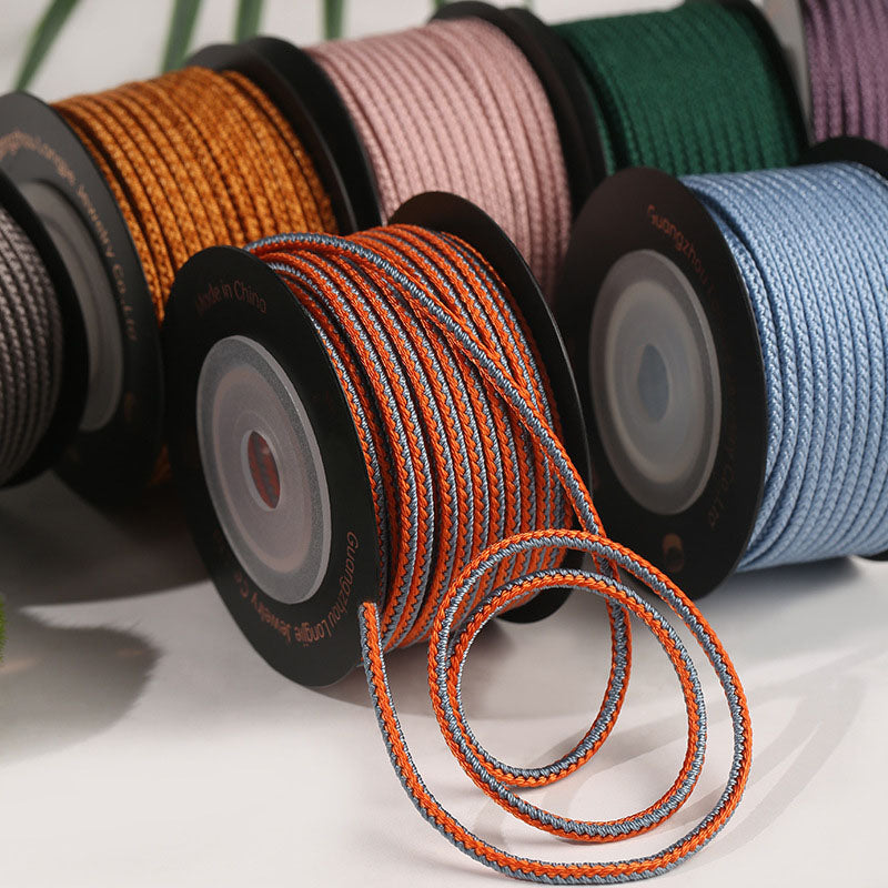 Decorative 8-Strand Cord for Jewelry Crafts, 2.5mm Soft Braided String for Bracelet Making, Knotting & Creative DIY Use