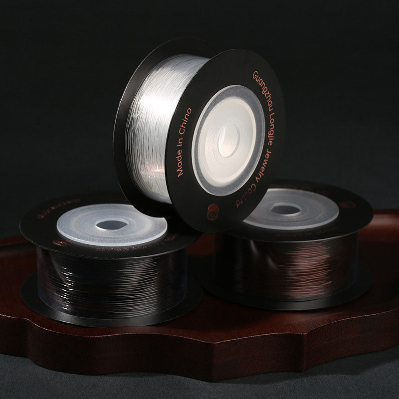 0.6mm Korean Round Crystal Elastic Cord for DIY Beading, Stretch Jewelry String, Strong & Smooth, Fade-Resistant, 65m