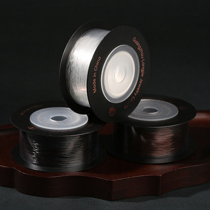 0.6mm Korean Round Crystal Elastic Cord for DIY Beading, Stretch Jewelry String, Strong & Smooth, Fade-Resistant, 65m