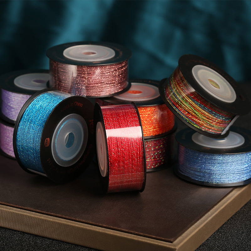 0.7mm Iridescent 18-Strand Braided Cord for Jewelry Making, Gradient Weaving Thread, DIY Bracelet & Decorative Craft Rope