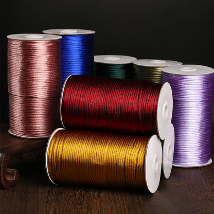 Premium 3mm Chinese Knot Cord, Korean Silk Look Braided Nylon Rope, 500g Jumbo Spool Craft String for DIY Jewelry, Bracelet Making & Home Styling