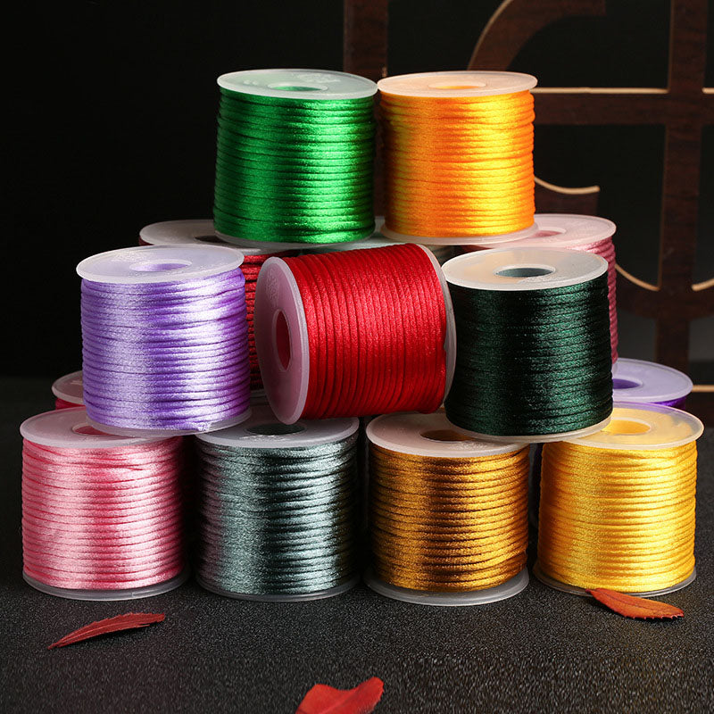 2mm Decorative Nylon Silk Cord for Handmade Accessories, Lucky Bracelets & Pendant Weaving