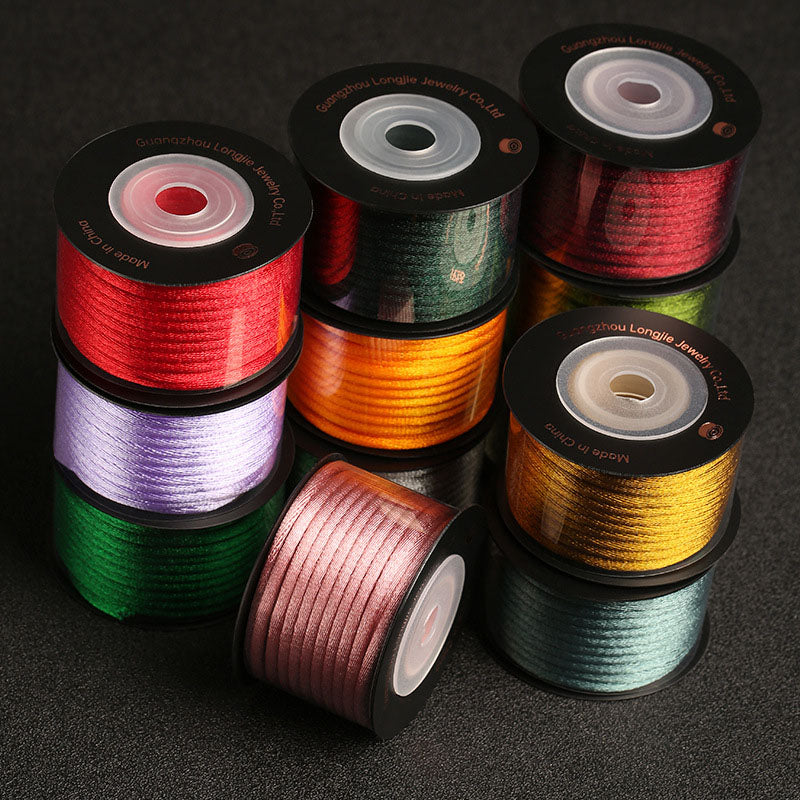 3.0mm Braided Korean Silk Cord for Chinese Knot Crafts, Pendant Weaving, Jewelry Accessories & DIY Creative Projects