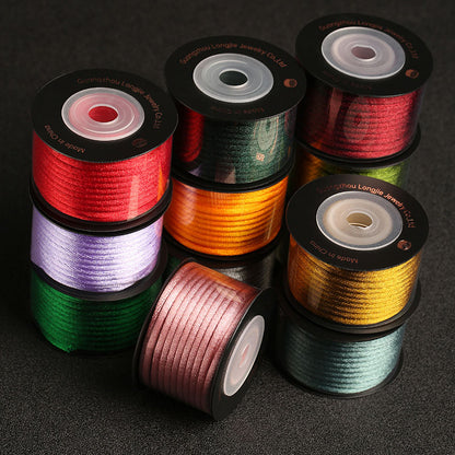3.0mm Braided Korean Silk Cord for Chinese Knot Crafts, Pendant Weaving, Jewelry Accessories & DIY Creative Projects