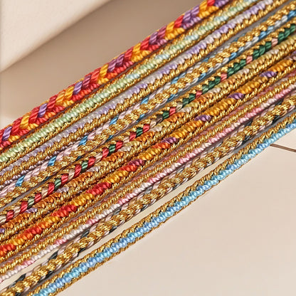 3.0mm Multi-Tone Braided Rope, 8-Strand Polyester Cord for Handcrafted Bracelets, Necklaces & Creative Accessories