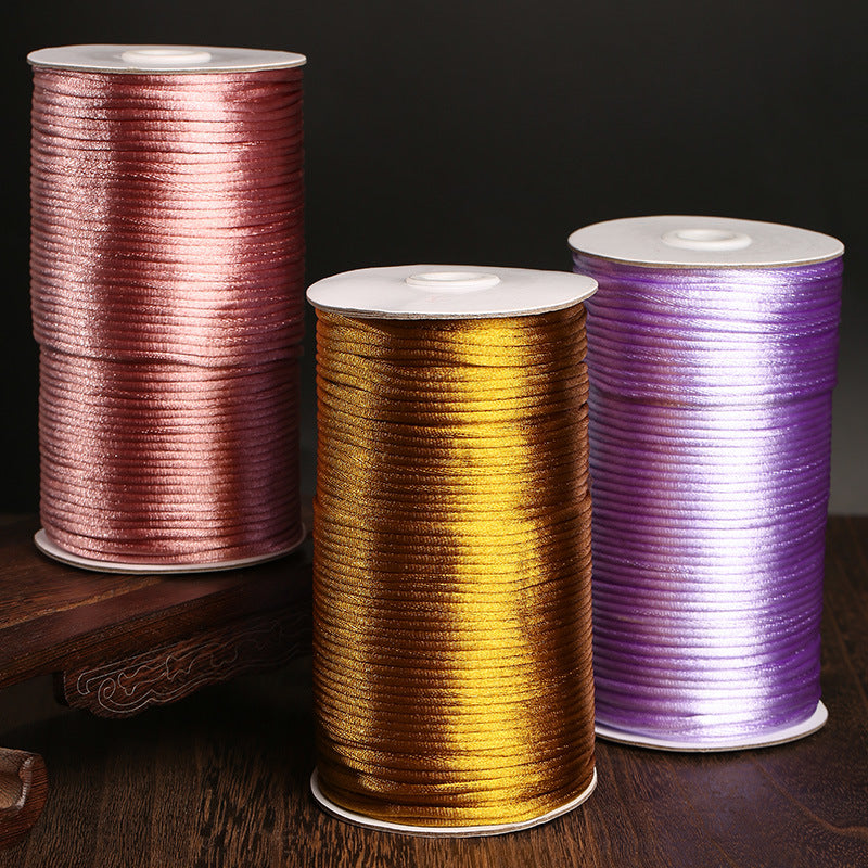 Premium 3mm Chinese Knot Cord, Korean Silk Look Braided Nylon Rope, 500g Jumbo Spool Craft String for DIY Jewelry, Bracelet Making & Home Styling