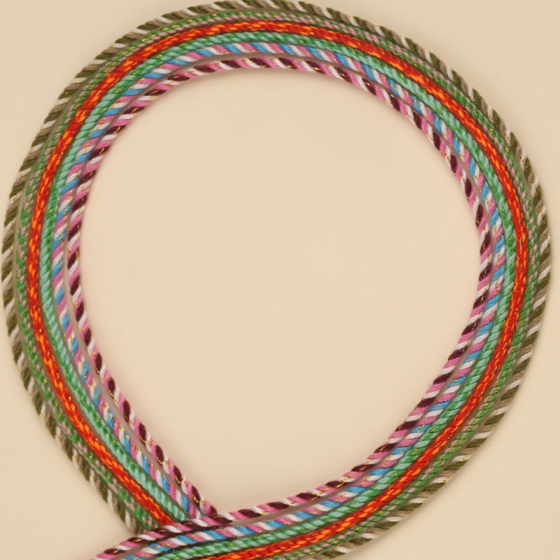 Starry Style 1.6mm Cotton Braided String, Hand-Twisted Craft Cord for Ornament Making, Wrist Decoration & DIY Textile Design