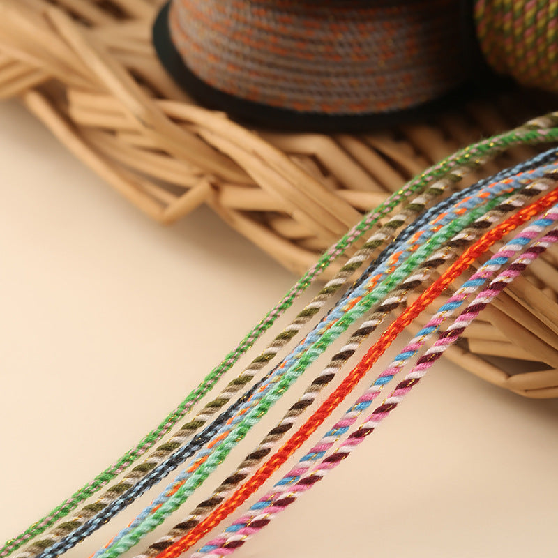 Starry Style 1.6mm Cotton Braided String, Hand-Twisted Craft Cord for Ornament Making, Wrist Decoration & DIY Textile Design