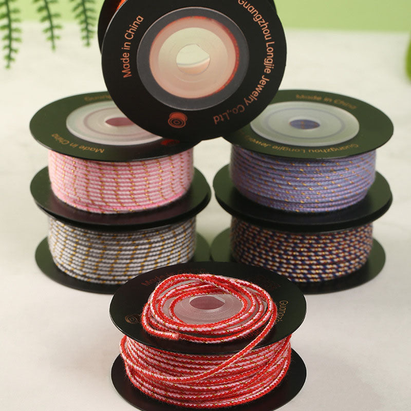 1.2mm Decorative Cotton Polyester Braiding Cord for Handmade Jewelry, 8-Strand Weave Rope for Bracelets & DIY Craft Projects