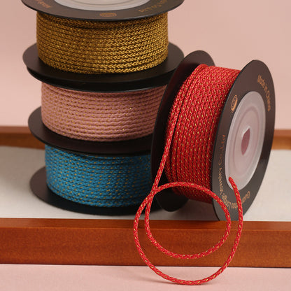 Decorative Metallic Braided Cord 1.5mm, DIY Jewelry String for Friendship Bracelets, Necklaces and Crafts