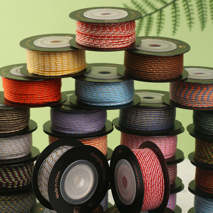 1.2mm Decorative Cotton Polyester Braiding Cord for Handmade Jewelry, 8-Strand Weave Rope for Bracelets & DIY Craft Projects