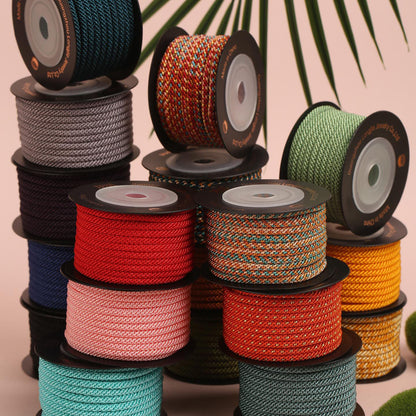 3.0mm Textured Corn Braided Rope for Handmade Jewelry Projects, Strong Nylon Cord for DIY Bracelets & Creative Crafts