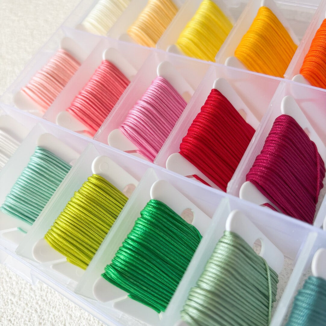0.8mm Nylon Cord Set – 24 Colors for DIY Knotting, Jewelry & Craft Projects