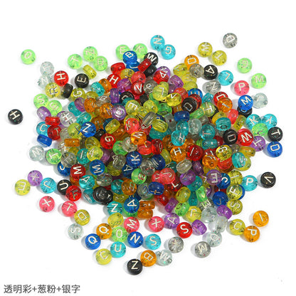 Transparent acrylic letter beads