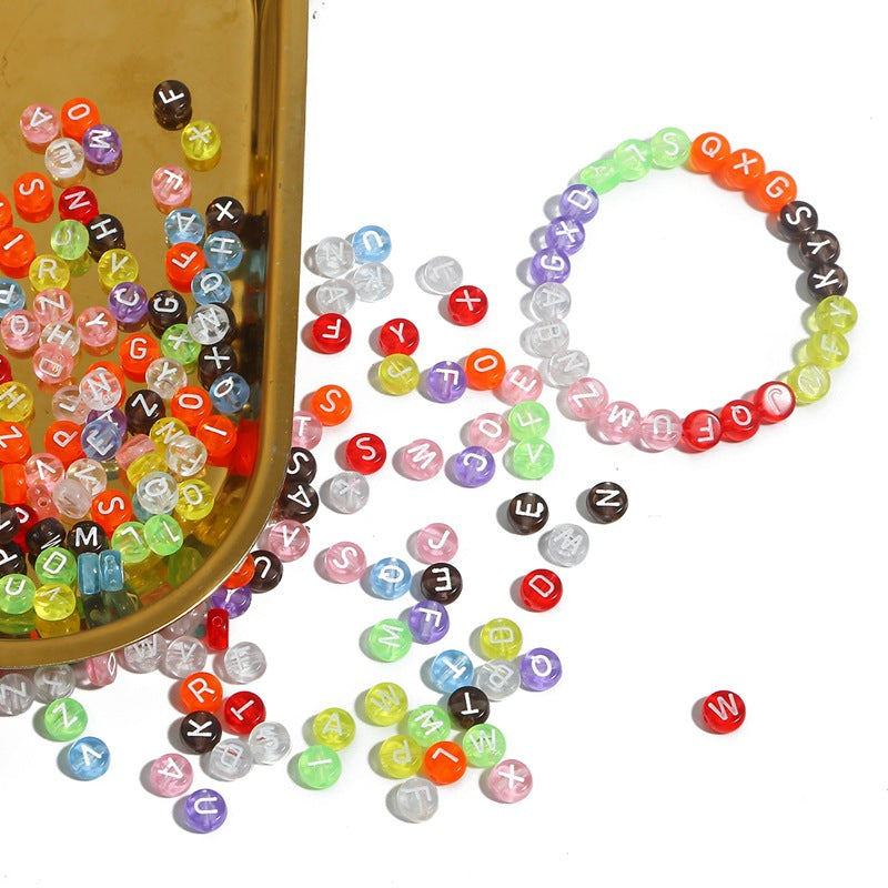 Transparent acrylic letter beads