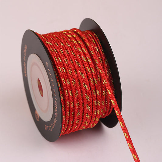2.5mm Extra Hard 8-Strand Braided Cord for Bracelet & Jewelry Making, DIY Handwoven Craft String, Gold Jewelry Braiding Cord, Multi-Color Options