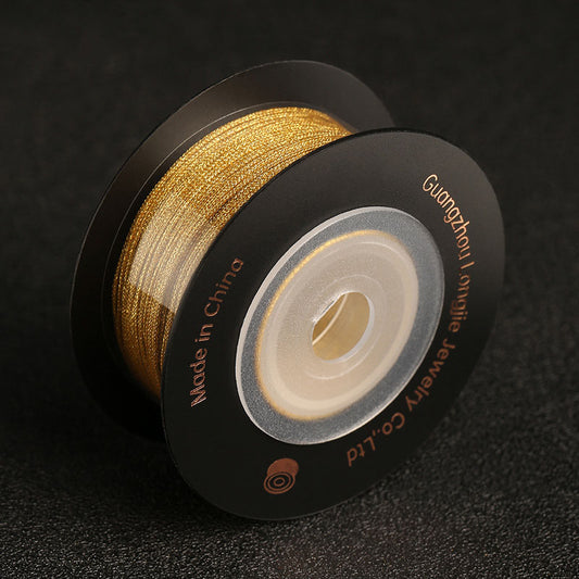 0.7mm Metallic Gold & Silver Craft Thread for Bracelet Making, DIY Jewelry Braiding Cord, Shimmering Fantasy Color String, Tassel & Craft Weaving Thread, 15 Colors