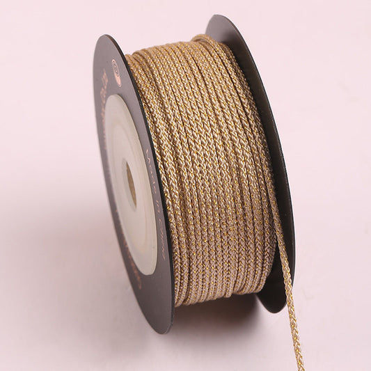1.2mm Gold Metallic Mambo Cord for Bracelet & Jewelry Making, Polyester Braiding String, DIY Handwoven Bracelet Cord, Decorative Jewelry Craft Thread, Multi-Color Options
