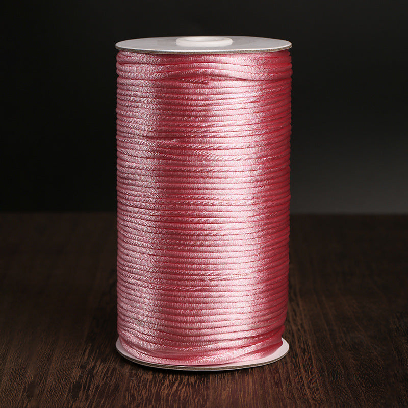3mm Chinese Knot Cord for DIY Handcraft, Korean Silk Braiding String, 500g Large Spool, Bright Glossy Nylon for Bracelets & Home Decoration