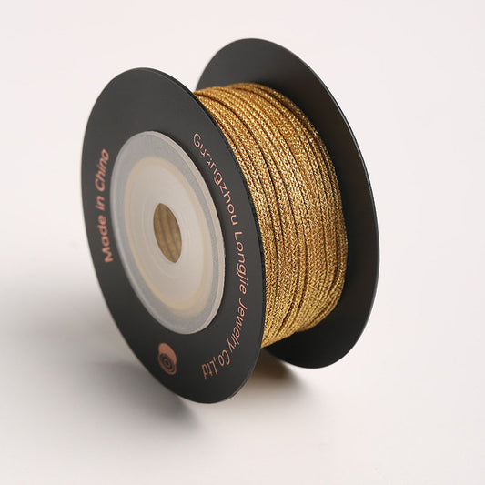 3mm 2mm 1.5mm Gold Thread 8-Strand Braided Cord for DIY Jewelry Making, Decorative Weaving Rope, Bracelet & Necklace Craft Cord, Multiple Sizes & Colors