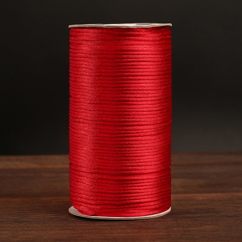 3mm Chinese Knot Cord for DIY Handcraft, Korean Silk Braiding String, 500g Large Spool, Bright Glossy Nylon for Bracelets & Home Decoration