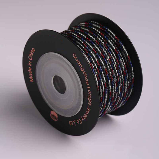 3.0mm Two-Color Yun Luo Braided Cord for Handmade Jewelry Projects, DIY Bracelet & Necklace Weaving Rope, Decorative Craft String, Multi-Color Options