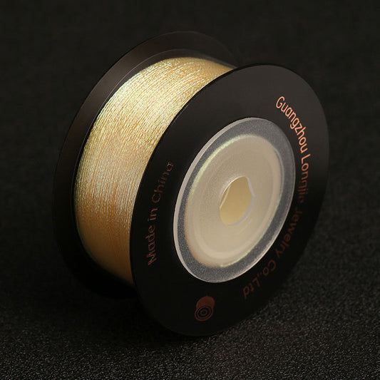 0.3mm Metallic Fantasy Cord for DIY Jewelry Making, Gold & Silver Coated Weaving Thread, Color-Preserving Craft String for Decorative Accessories, Multi-Color Option