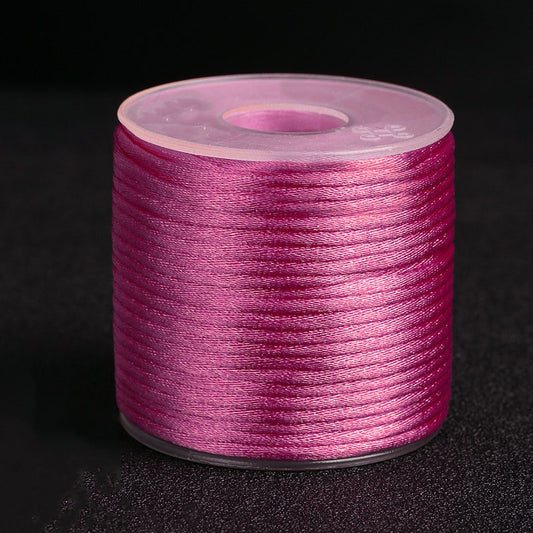 2mm Korean Silk Craft Cord for Handmade Jewelry, Decorative Knot Weaving Thread, Multi-Color Nylon String