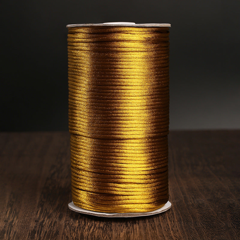 3mm Korean Silk Nylon Cord, Chinese Knotting Braided String for DIY Crafts, 500g Large Spool, Glossy Craft Thread for Bracelets & Home Decor