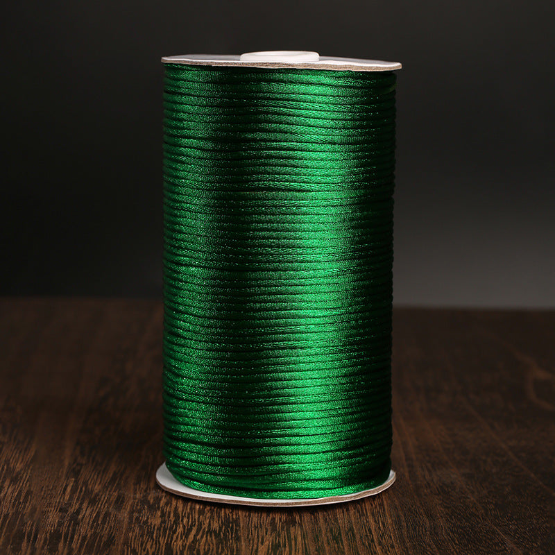 3mm Korean Silk Nylon Cord, Chinese Knotting Braided String for DIY Crafts, 500g Large Spool, Glossy Craft Thread for Bracelets & Home Decor