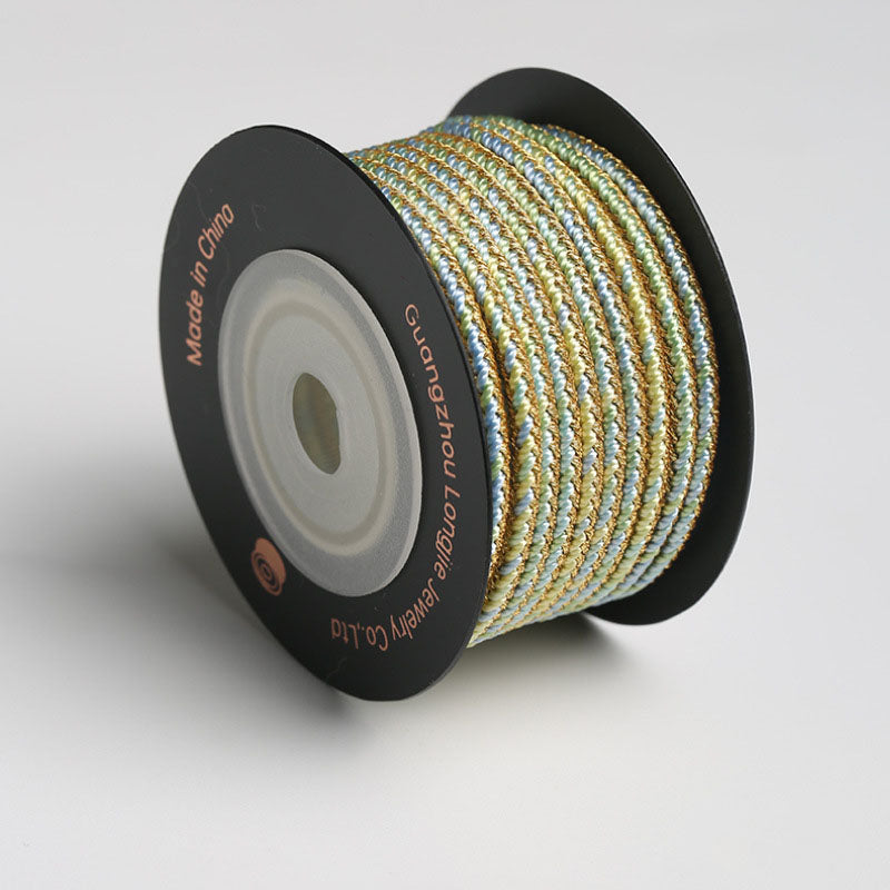 3.0mm Multi-Tone Braided Rope, 8-Strand Polyester Cord for Handcrafted Bracelets, Necklaces & Creative Accessories